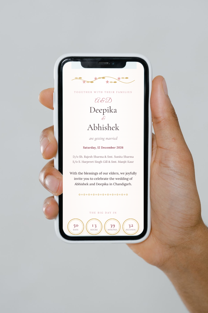 Parda invitation on a phone