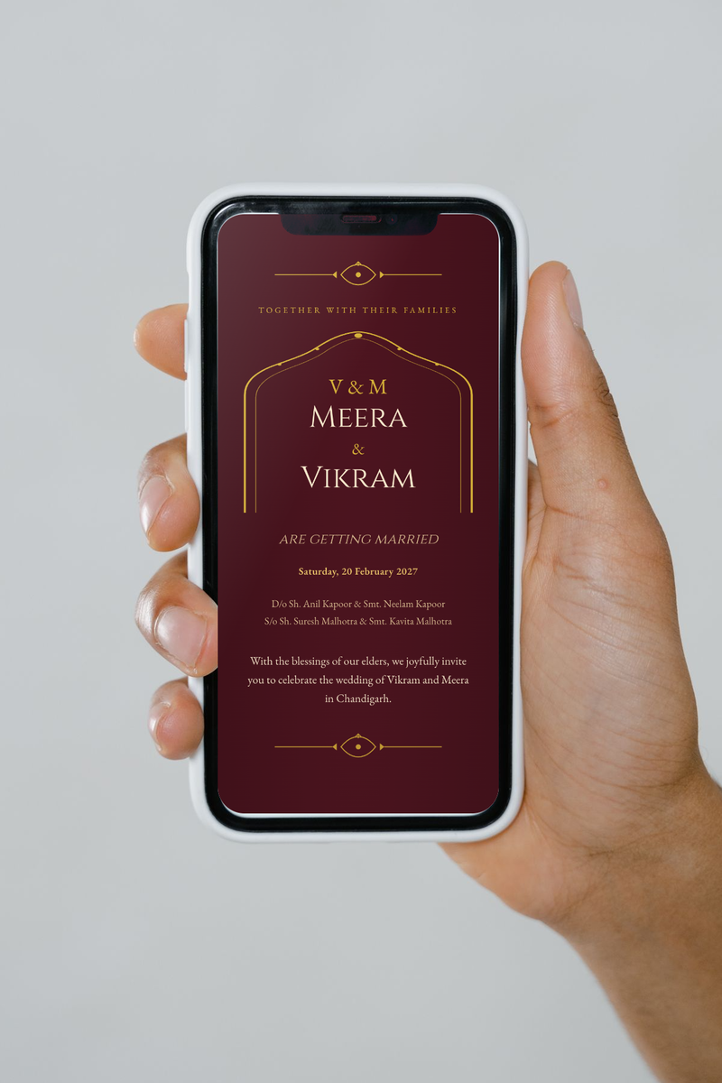 Shahi invitation on a phone